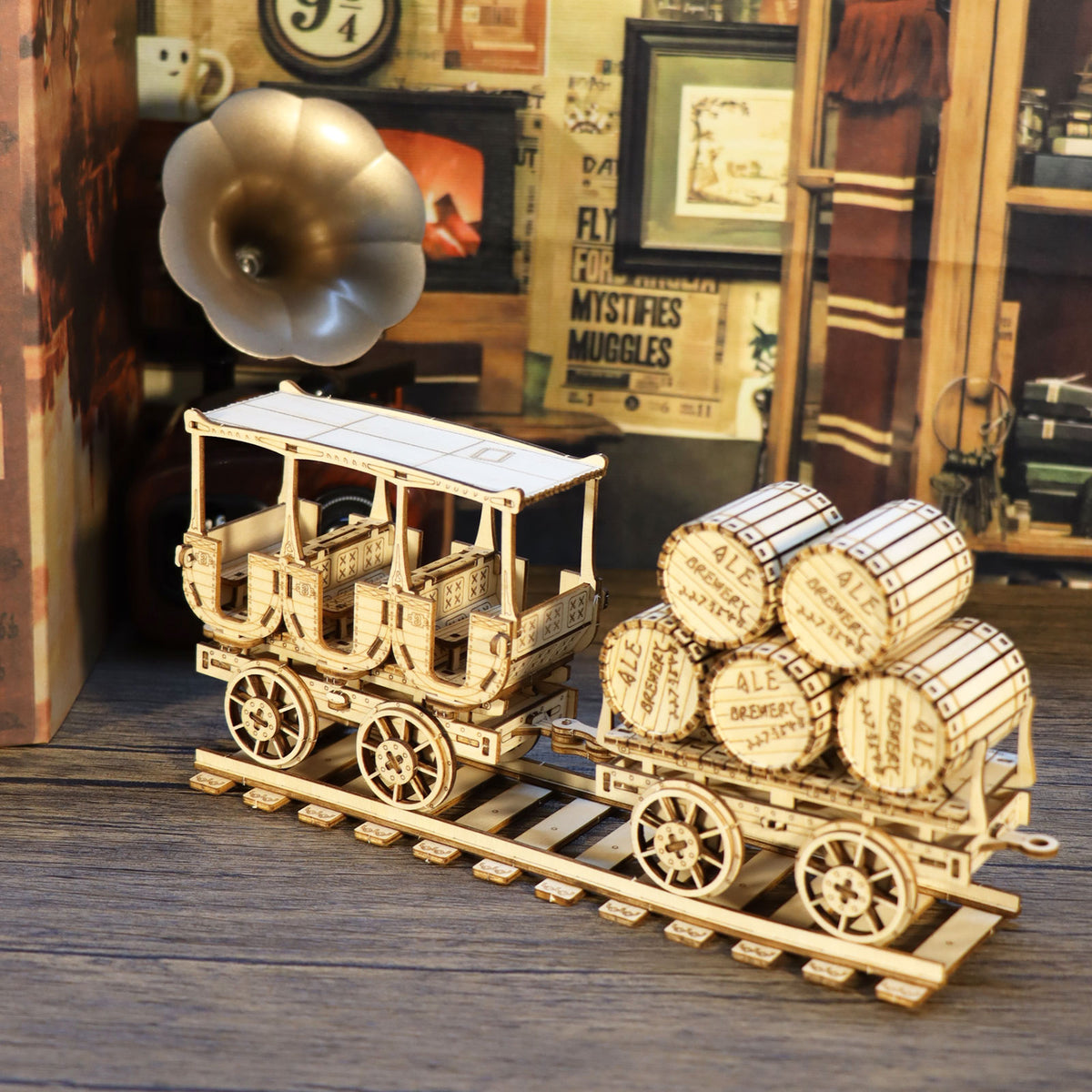 3D Wooden Puzzles Wine Truck Model Kits Brainteaser And Puzzle For Christmas Birthday Gifts