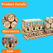 3D Wooden Puzzles Wine Truck Model Kits Brainteaser And Puzzle For Christmas Birthday Gifts