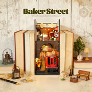 3d Wooden Puzzle For Adults Baker Street Book Nook With Lights Model Kit Dollhouse DIY Miniature House Birthday And Christmas Gifts