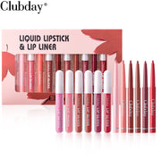 Durable Velvet Matte Lip Glaze Mist Surface Hook Line Lip Pen 6plus6 Combination Set Easy To Color Lipstick Pen