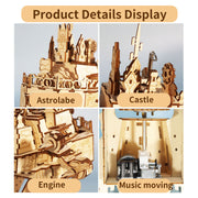 MUSIC PARK 3D Wooden Puzzles Moving Castle Music Box Kits Castle Building Model DIY Crafts Birthday Gift For Women
