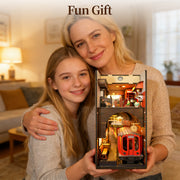 3d Wooden Puzzle For Adults Baker Street Book Nook With Lights Model Kit Dollhouse DIY Miniature House Birthday And Christmas Gifts