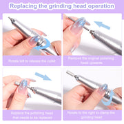 Electric Nail Drill Professional 45000RPM - Rechargeable Nail Drill Kit Portable Electric Nail File With Complete Bits For Acrylic Nails Gel Polishing Removing