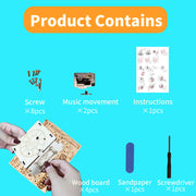 MUSIC PARK 3d Wooden Puzzle Punk Airplane Music Box You Are My Sunshine Handmade Assembly Model Kit Holidays Brthdays Christmas Gifts
