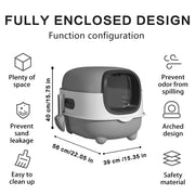 Splash Proof Cat Litter Box Splash Proof Cat Litter Box Closed Cat Litter Box With Lid, Easy To Clean Drawer Design, Odor Control, Space Saving Pet Waste Solution, Splash Proof Cat Toilet Front Entran