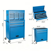 Tool Chest, 8-Drawer Rolling Tool Storage Cabinet With 2 In 1 Detachable Top Tool Box, Lockable Wheels, Metal Tool Cart For Garage