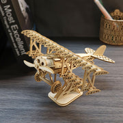 3D Wooden Puzzle Wood DIY Craft  Bi-Plane Model Kits Handmade Gifts
