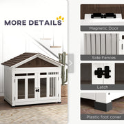40"L Wooden Dog House Outdoor Indoor for Small, Medium, Large Dogs, with Air Vents & Elevated Removable Floor