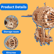 3D Wooden Puzzle Airship Model Kits For Adults Model Building Kit  Brain Teaser For Adults To Build Hand Craft Mechanical