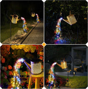 Outdoor Solar Watering Can With Lights Garden Decor Large Solar Powered Lanterns Hanging Waterproof LED Decorative Retro Metal Kettle String Lights For Table Yard Pathway Walkway Gardening Gifts
