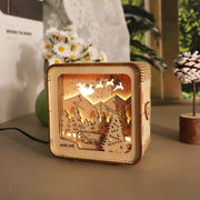 MUSIC PARK 3D Wooden Puzzles Merry Christmas Model Kit Night Lights Desk Decorations Birthday Christmas Gifts For Women