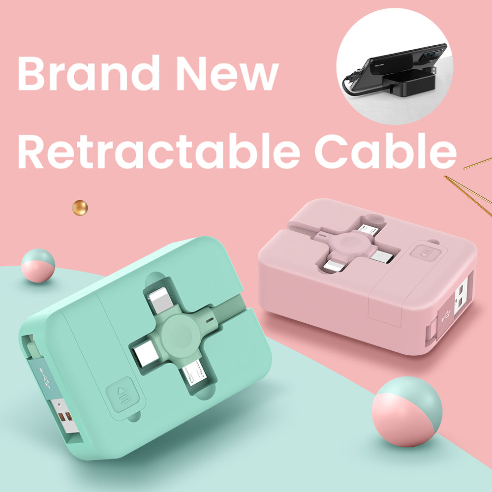 4-in-1 Retractable Charging Cable with Phone Stand