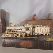 3D Wooden Puzzle Mechanical Train Model Kits Brain Teaser Puzzles Vehicle Building Kits Unique Gift On Birthday Christmas Day