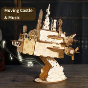 MUSIC PARK 3D Wooden Puzzles Moving Castle Music Box Kits Castle Building Model DIY Crafts Birthday Gift For Women