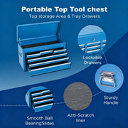 Tool Chest, 8-Drawer Rolling Tool Storage Cabinet With 2 In 1 Detachable Top Tool Box, Lockable Wheels, Metal Tool Cart For Garage