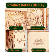 MUSIC PARK 3D Wooden Puzzles Merry Christmas Model Kit Night Lights Desk Decorations Birthday Christmas Gifts For Women