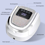 Rechargeable UV LED Nail Lamp, Cordless Nail Lamp For Gel Polish, UV Nail Lamp With 4 Timer Setting And Handle, Professional Nail UV Light For Gel Nails With 30 Beads For Salon And Home