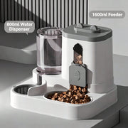 4 Colors Gravity Pet Feeder Water Dispenser Cute Cat Shaped Automatic Food Water Bowl Large Capacity Detachable Stable Anti Slip Base Feeding Supplies For Cats Puppies Small Animals Home Indoor Use