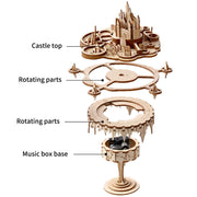 MUSIC PARK 3D Wooden Puzzles Music Box Kits You Are My Sunshine Castle Building Model DIY Crafts Birthday Gift For Women