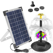 1Pc 3Tier Solar Bird Bath Fountain Solar Powered Water Fountain Waterfall Feature With Colorful Light 3 Nozzles 6W Solar Panel For Bird Bath Patio Yard Pond Garden