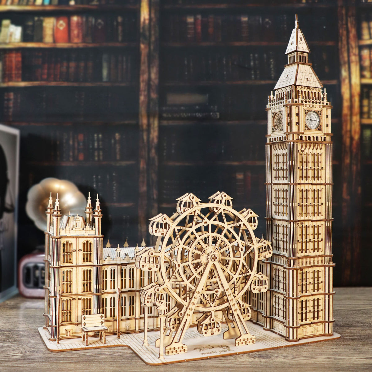 Sales Are Prohibited On The TEMU And SHEIN -MUSIC PARK 3D Wooden Puzzle Big Ben Model Kits Desktop Clock DIY Building Blocks Creative Gift Home Decor For Family Unique Christmas Gift