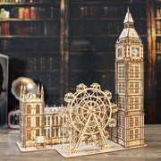 Sales Are Prohibited On The TEMU And SHEIN -MUSIC PARK 3D Wooden Puzzle Big Ben Model Kits Desktop Clock DIY Building Blocks Creative Gift Home Decor For Family Unique Christmas Gift