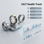Smart Ring Health Tracker Fitness Ring Heart Rate Blood Oxygen Sleep Monitor Smart Ring For Men Women
