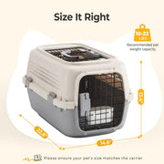 Hard-Sided Dog And Cat Carrier, TSA Airline Approved, For Small To Medium Pets, Travel Crate With Handle, Ventilated Design