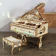 MUSIC PARK 3d Wooden Puzzle Piano Music Box Can Be Played Handmade Assembly Model Kit DIY Crafts Holidays Birthdays Christmas Gifts