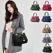 Top-handle Handbags Purse For Women Small Satchel PU Leather Shoulder Crossbody Bag With Bowtie Pendant