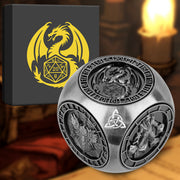 6-pack DND Dice Wheel Gift Box Set, Retro Wheel Metal Polyhedral Board Game Prop, Desktop Role Playing Decoration Collectibles Game Dice Accessories