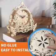 3D Wooden Puzzle Clock Model Kits Building Kits Desktop Clock DIY Architectural Building Blocks Creative Gift Home Decor For Family