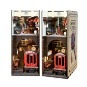 3d Wooden Puzzle For Adults Baker Street Book Nook With Lights Model Kit Dollhouse DIY Miniature House Birthday And Christmas Gifts