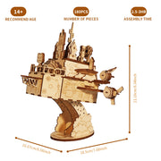 MUSIC PARK 3D Wooden Puzzles Moving Castle Music Box Kits Castle Building Model DIY Crafts Birthday Gift For Women