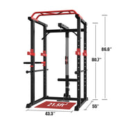 Multi-functional Power Cage Home Adjustable Pullup Squat Rack Capacity Comprehensive Fitness Barbell Rack