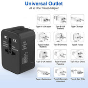 Universal Travel Adapter with Dual USB Ports