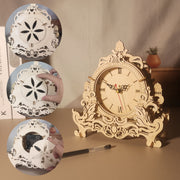 3D Wooden Puzzle Clock Model Kits Building Kits Desktop Clock DIY Architectural Building Blocks Creative Gift Home Decor For Family