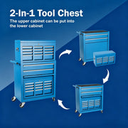 Tool Chest, 8-Drawer Rolling Tool Storage Cabinet With 2 In 1 Detachable Top Tool Box, Lockable Wheels, Metal Tool Cart For Garage