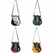 Romantic Gifts Personality Novelty Guitar Shaped Crossbody Bag Style Rivets Decor Shoulder Handbag For Women. Tote Bags For Women, Black Bag, Shoulder Bag, Crossbody Bag, Valentine's Day Gifts