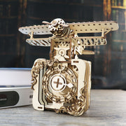 MUSIC PARK 3d Wooden Puzzle Punk Airplane Music Box You Are My Sunshine Handmade Assembly Model Kit Holidays Brthdays Christmas Gifts