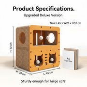 2 Styles Double Layer Cat Scratcher House Multifunctional Corrugated Paper Cat Nest Villa Large Space Cat Cave Bed With Hanging Ball Toy Wear Resistant Claw Grinding Cat House Indoor