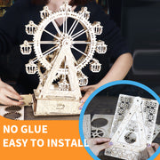 Sales Are Prohibited On The TEMU And SHEIN -MUSIC PARK 3d Wooden Puzzle Gear Ferris Wheel Music Box You Are My Sunshine Handmade Assembly Model Kit Holidays Brthdays Christmas Gifts