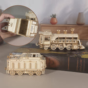3D Wooden Puzzle Mechanical Train Model Kits Brain Teaser Puzzles Vehicle Building Kits Unique Gift On Birthday Christmas Day
