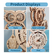 MUSIC PARK 3D Wooden Puzzle Owl Clock Model Kits To Build Wooden Construction Handmade Craft Unique Christmas Gift