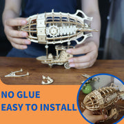 3D Wooden Puzzle Airship Model Kits For Adults Model Building Kit  Brain Teaser For Adults To Build Hand Craft Mechanical