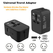 Universal Travel Adapter with Dual USB Ports