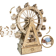 Sales Are Prohibited On The TEMU And SHEIN -MUSIC PARK 3d Wooden Puzzle Gear Ferris Wheel Music Box You Are My Sunshine Handmade Assembly Model Kit Holidays Brthdays Christmas Gifts
