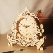 3D Wooden Puzzle Clock Model Kits Building Kits Desktop Clock DIY Architectural Building Blocks Creative Gift Home Decor For Family