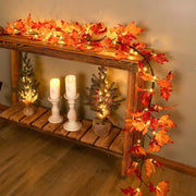 9.52FT  144 LED Autumn Decorative Lights, Home USB-powered Waterproof Autumn Wreath, Suitable For Indoor And Outdoor Decoration During Halloween And Thanksgiving